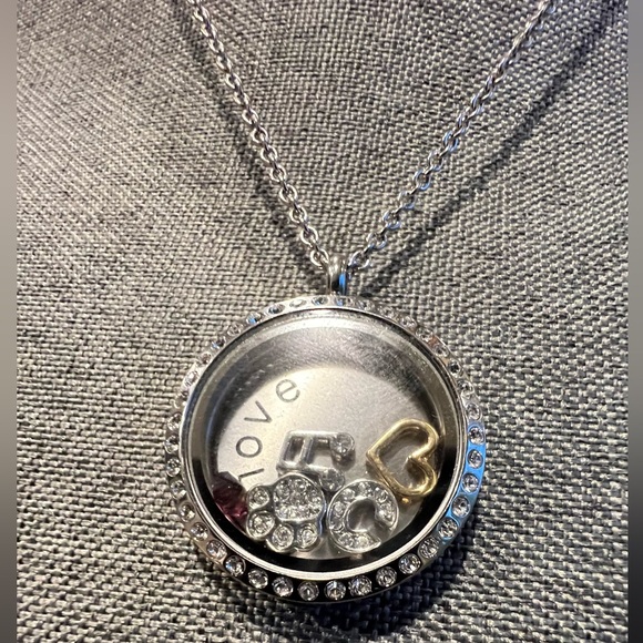 Authentic South Hill Floating locket Necklace Floating Charms Love Dog Music C - Picture 1 of 10